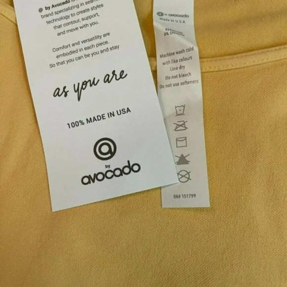 Avocado L/XL Marigold Yellow Seamless 4 Way Stretch Wicking Ribbed Hem Crop Tank - Picture 6 of 6